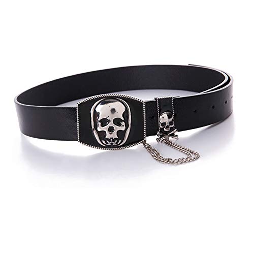 Unisex Punk Belt PU Leather Cool Skull Buckle Skinny Leather Rock Style Waist Belt With Pin Buckle For Men Women Jeans3
