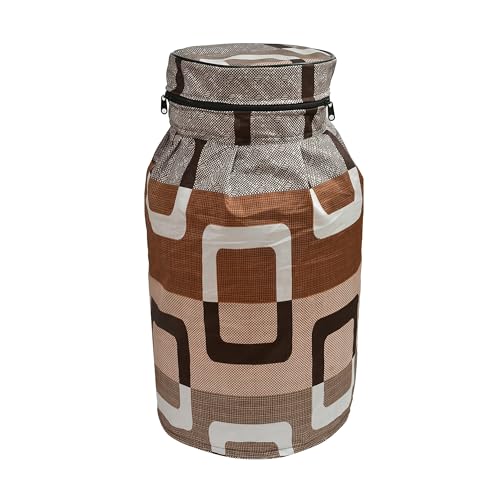 Image of Woah Cotton DustProof and Dustproof LPG Gas Cylinder Cover| Top Design Stain| Dust| DustProof PVC LPG Gas Cylinder Cover, Polyester Gas Tank Cover Fits StandardG (Pack of 2, Brown Box)