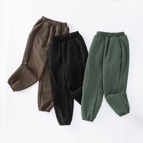 Boys Sweatpants Fall Winter Casual Sport Fleece Jogger Pants Athletic Pull-on Elastic Trousers with Pockets3