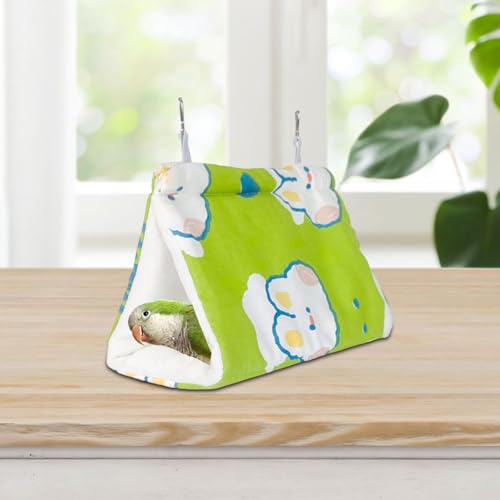 Gralara Abrigo para Aves em Gaiola, Cama para Papagaios, Cabana Suspensa, Verde
