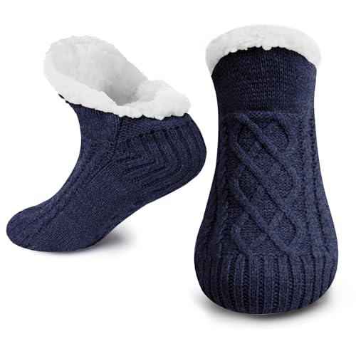 Image of Fluffy Fuzzy Warm Slipper Socks for Women Men Thick Fleece Lined Non-Slip Socks Indoor Floor ChristmasGiftsfor women Winter super Soft Warm Cozy Grip Socks