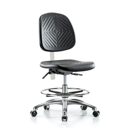 Image of Perch Clean Room Industrial Chair with Foot Ring, Rolling