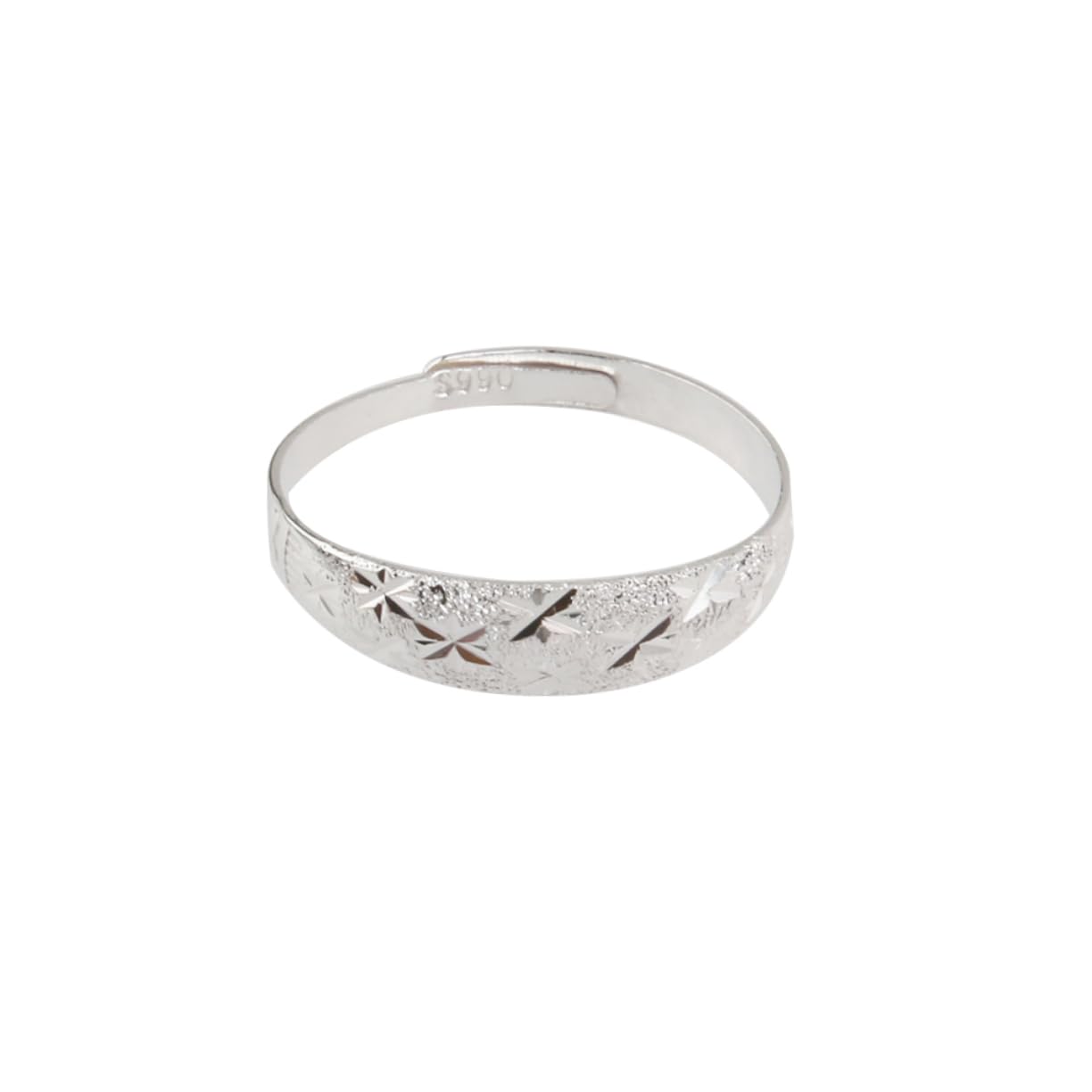 Anneau réglable argent CZ fini les problèmes de taille bague