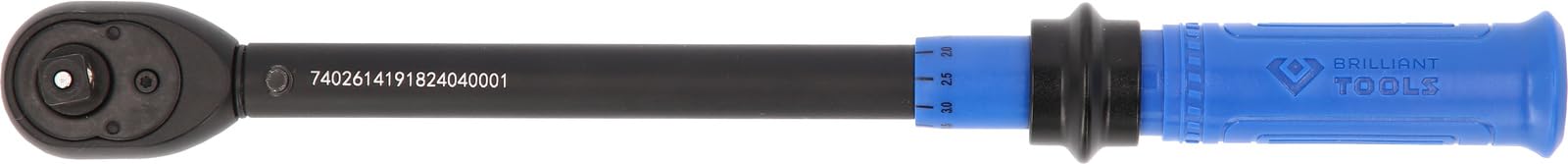 BRILLIANT TOOLS BT141918 - Chiave dinamometrica a cricchetto reversibile, 3/8", 10-60 Nm [Powered by KS TOOLS]