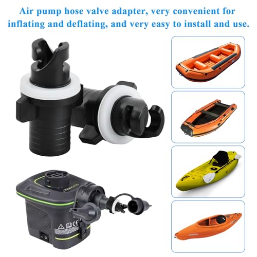 Culinavog 4 Stück Schlauchboot Ventile Schlauchadapter Stecker, Kajak Luftventil Adapter, Schwarz Kajak Pumpe Ventil Adapter, 21mm Boot Fußpumpe Schlauch Adapter für Schlauchboote, Surfbretter