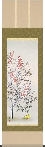 Amazon｜掛け軸-四季花鳥（冬）／清水玄澄（尺五）｜仏間・神道用掛軸