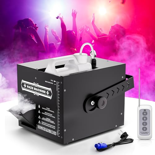 Machine à Fumée avec Télécommande 1500W 5,000 cfm Machine Fumee pour Halloween Noël Bars Spectacles Mariage Fête,Réservoir 3 Litres