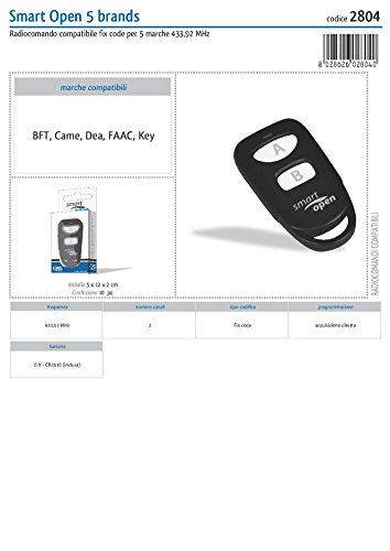 G.B.S. Elettronica 2804 RF sans Fil Appuyez sur Les Boutons Noir télécommande - Télécommandes (RF sans Fil, Appuyez sur Les Boutons, Noir)