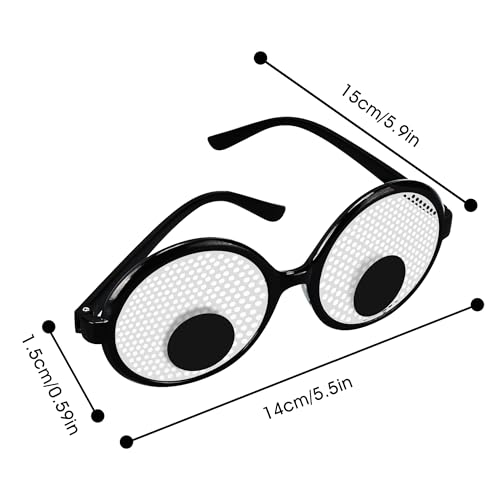 image for Axlksia 2 Pcs Googly Eye Glasses, Novelty Shaking Glasses with Eyes, F