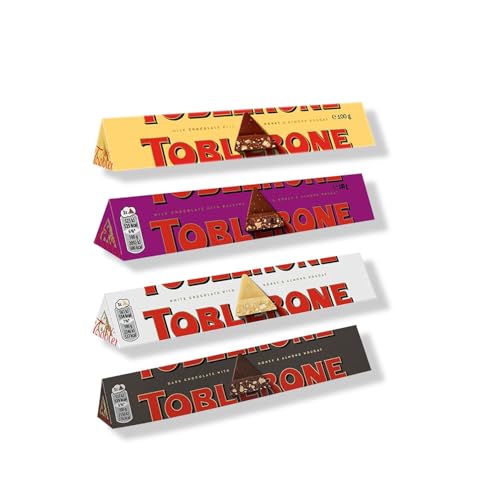 Image of Tobler Assorted Triangle Chocolate Bars Pack of 4 100 Grams Each