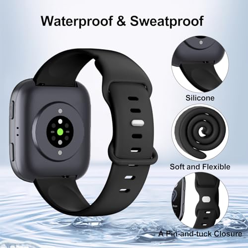 Image of 3 Pack Watch Bands Compatible with Amazfit Bip 6 /Bip 5 /Active Max /Bip Max /Balance 2 /Balance,22mm Soft Silicone Replacement Sports Strap for Amazfit GTR 4 /3 Pro /3 /2 /Cheetah Women Men