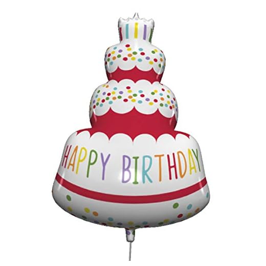Procos 92446 – Globo Happy Birthday Cake, tamaño 96 cm, tarta de cumpleaños, helio, globo, decoración de cumpleaños, regalo