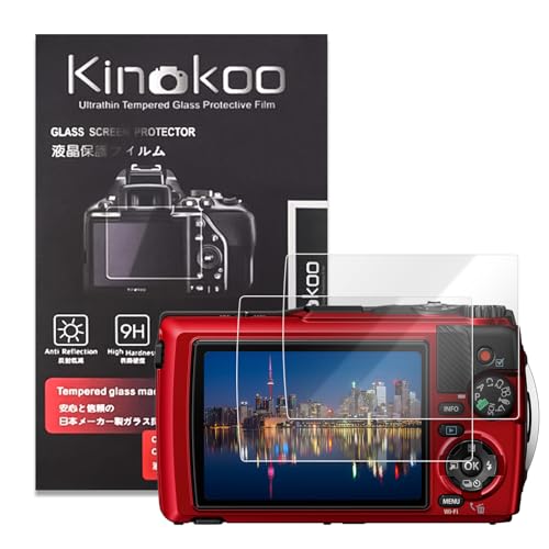 Image of kinokoo Olympus Tough TG-7 /TG-6 /TG-5 /TG-4 /TG-3 Camera Screen Protector 0.26mm 9H Hardness Tempered Glass Film Bubble Free Anti-Scratch (2 Pack)