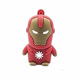 2.0 Iron Man Super Hero 16GB USB External Hard Drive Flash Thumb Drive Storage Device Cute Novelty Memory Stick U Disk Cartoon