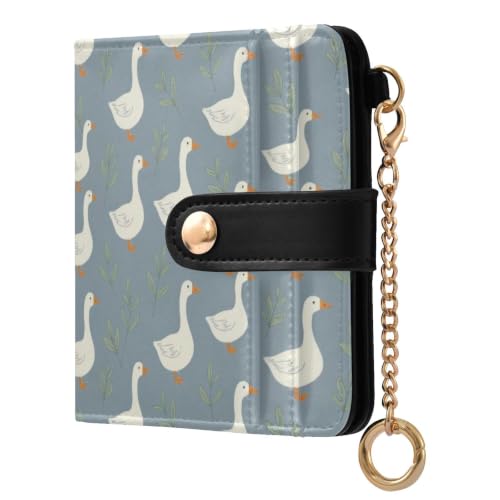 Organiseur de cartes femme mince portable JUNZAN voyage gris bleu