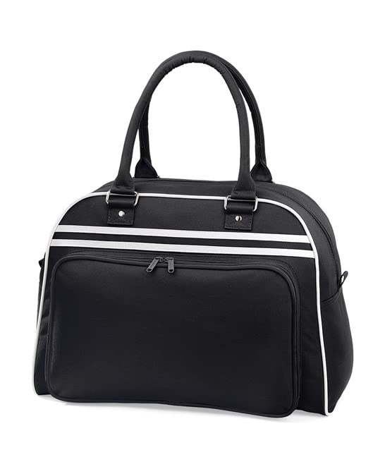 COOZO Retrò Bowling Borsa - Nero Bianco - Taglia Unica
