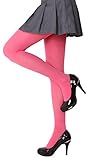 CozyWow Blickdicht Damen Strumpfhose Elastisch Semi Stützstrumpfhose in 13 Farben(Hot Pink,M)