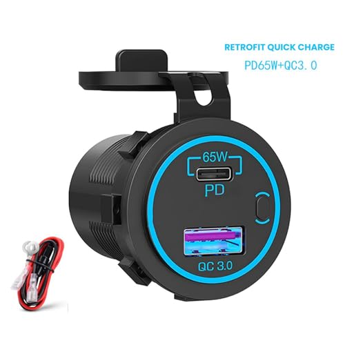 Prise USB pour ordinateur portable 65W PD multi port étanche auto