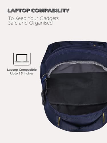 Image of Lavie Sport Maverick 35L Casual Backpack | Fits Upto 15 Inch Laptop Backpack | Laptop Compatiable | Rain cover | For Men & Women
