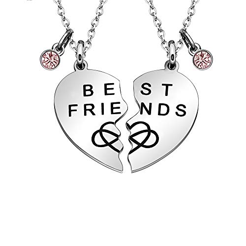 Maxforever Friendship Gifts, " Best Friend Forever " 2Pcs Split Heart Pendant Necklaces, Best Friend Jewelry Set