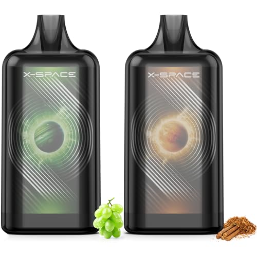電子タバコ 使い捨て VAPE シーシャ 大容量 30000回吸引 爆煙 Type-C充電式 ベイプ 持ち運び便利 ニコチン タール無し 禁煙サポート 水蒸気タバコ 本体 X-SPACE マスカット+タバコ