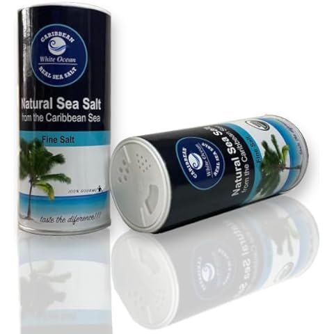 100% Gourmet Fine Sea Salt from the Caribbean Sea, Salt Shaker for daily use Natural and Organic, free of micro-plastic and impurities, table sea salt fine grain Unrefined, Fine Sea Salt 10 Oz. Kosher, Non GMO and Keto friendly Cover