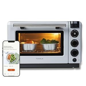 Tovala Smart Oven, 5-in-1 Air Fryer Oven Combo – Air Fry, Toast, Bake, Broil, and Reheat – Smartphone Controlled Countertop Convection and Toaster Oven – With Tovala Meal Credit ($50 Value) – WiFi