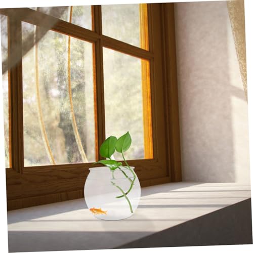 Petit aquarium de table transparent en plastique rond pour décorer un bureau - 8