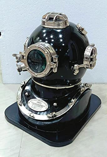 Casco de buceo antiguo Mark V negro regalo original para amantes del mar