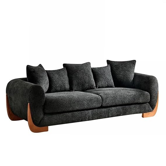 Image of A to Z Furniture Classic Chesterfield Sofa Set Luxury Chesterfield Sofa in for Home Living Room & Office (3+1+1=5 Seater Sofa Black)