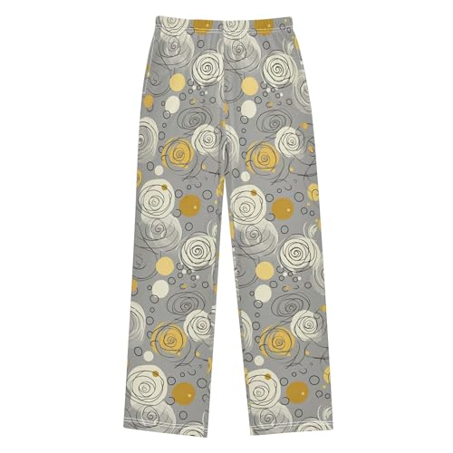 Boho Bohemia Long Pajama Pants Elastic Waist PJ Bottoms with Pockets S A1107692