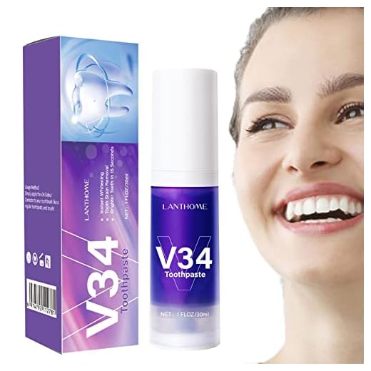 V34 Espuma Cores,V34 Creme Dental Clareador Roxo 30ml | Creme dental para clareamento dos dentes e correção cor, remove manchas, melhora o brilho dos dentes e reduz o Aitong