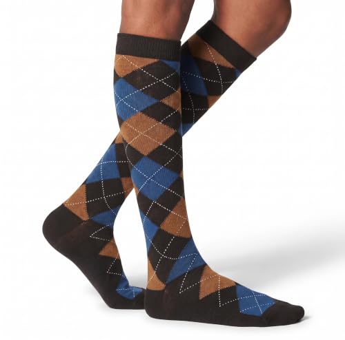 Image of Couver Women's Argyle Knee High Socks - Soft Acrylic Over the Calf Tube Style Socks for Casual Athletic - One Size