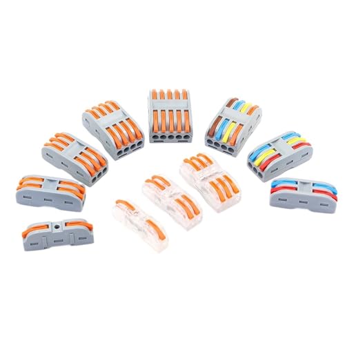 Bornier 222 universel compact de 50 pièces pour épissage de conducteur de fil
