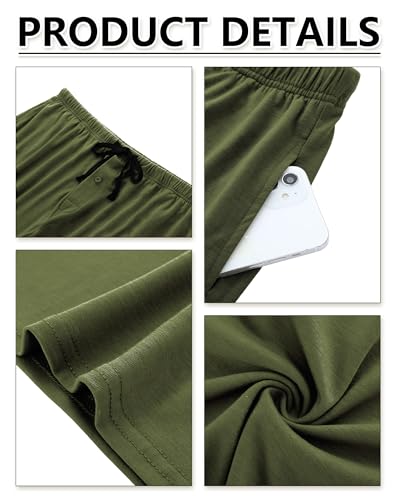 Neer 3 Pack Men's Big and Tall Pajama Bottoms Shorts Elastic Drawstring Sleep Lounge Short Soft Comfy Pants with Pockets3