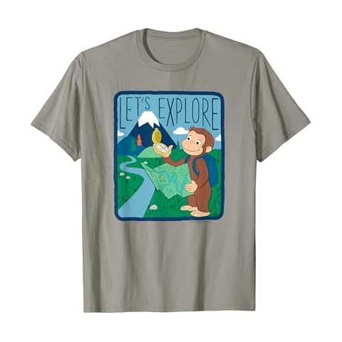 Curious George Let's Explore Outdoor George Map T-Shirt Cover