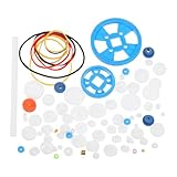 MECCANIXITY Plastic Gear Set Small Motor Gears Module 0.5 for DC Motor DIY Accessories Model Toys RC Car Robot with Belts Pack of 80