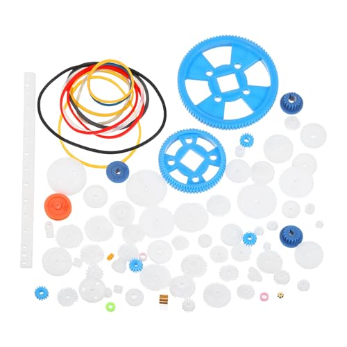 MECCANIXITY Plastic Gear Set Small Motor Gears Module 0.5 for DC Motor DIY Accessories Model Toys RC Car Robot with Belts Pack of 80