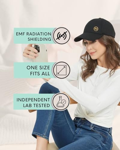 Image of Radia Smart EMF Hat - Unisex Cap, 5G Anti-Radiation, RF Shielding, WiFi Radiation Protection. Black