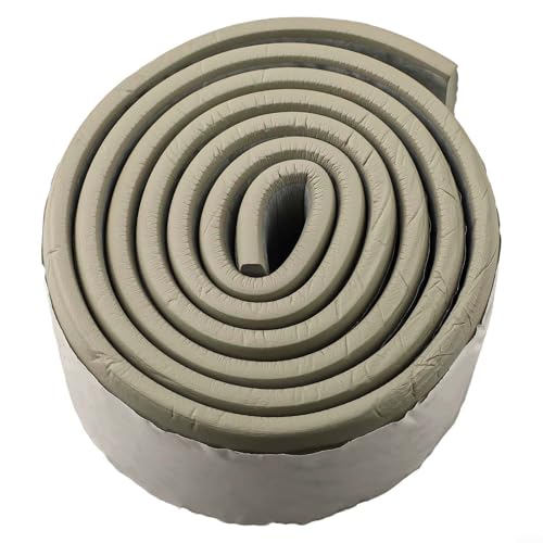 Honseadek Tira autoadhesiva de 2 m, línea 3D, decorativa, de algodón, anticolisión, flexible, 5 mm de grosor, tablero de pared, mejora de 8 cm (gris)