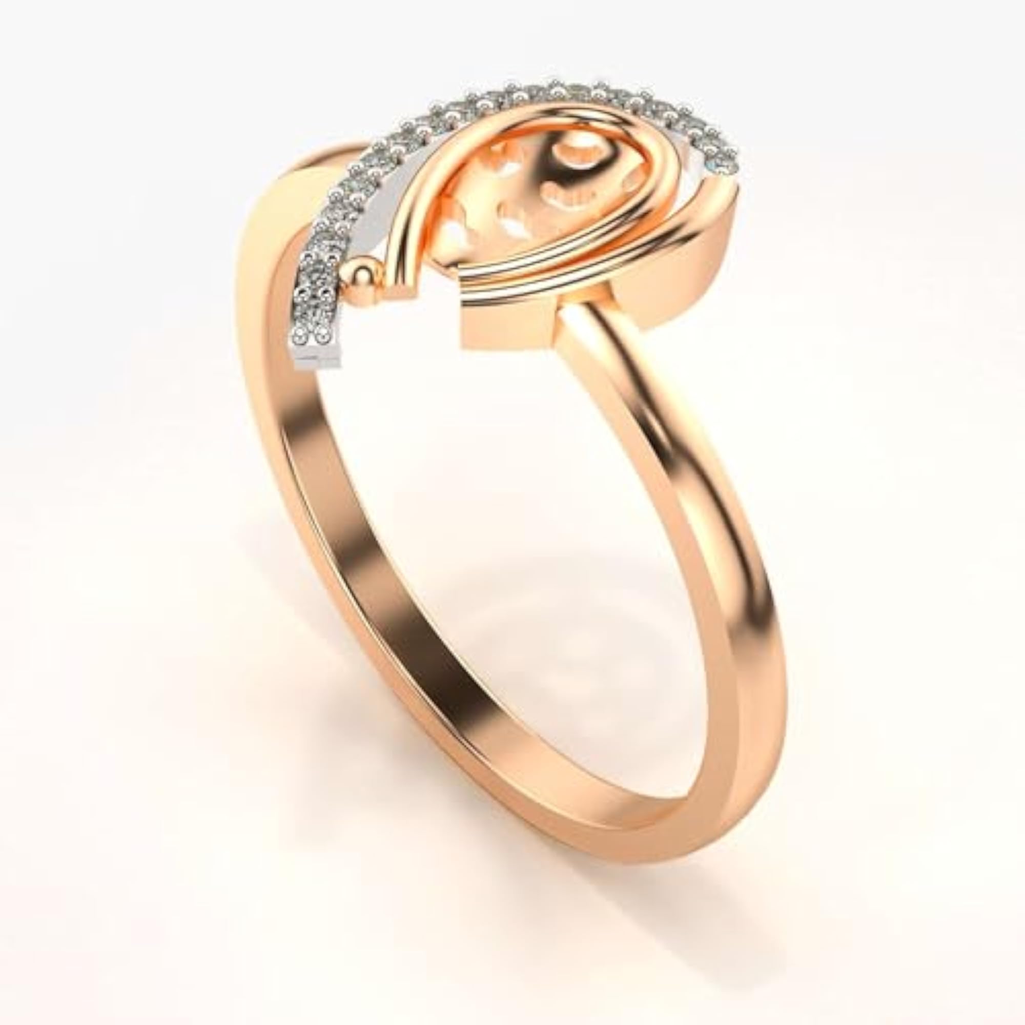 Women's Sterling Silver & Lab Grown Diamond 0.07cts Elegant Ring