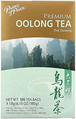 Prince of Peace Organic Oolong Tea, 100 Tea Bags – 100% Organic Black Tea – Unsweetened Black Tea – Lower Caffeine Alternative to Coffee – Herbal Health Benefits