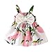 K-youth® Vestido de Niña Floral Bowknot Vestido de la Honda Princesa Vestido Bautizo Bebé Niñas Vestidos de Sin Manga Primavera Verano Ropa para 0-24 Meses (Rosa, 0-6 Meses)