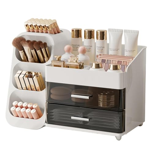 Makeup Organizer with Drawers and Brush Holder