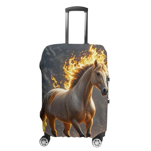 Flame Horse Printed Luggage Cover Protector, Fits 18-32 Inch Luggage