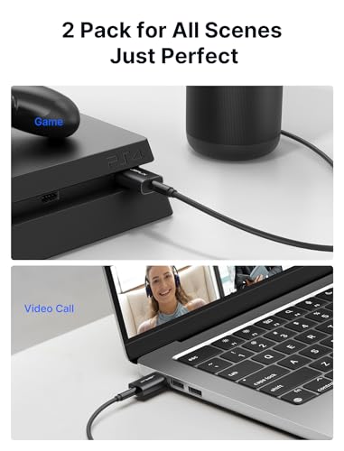 image for JSAUX 2 Pack USB to 3.5mm Jack Audio Adapter - External Stereo Sound C