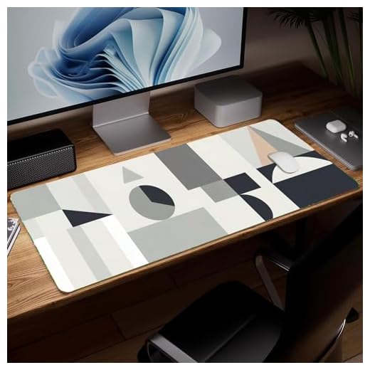 Leather Minimalist Desk Pad, Colorful Art Mouse Pad Large Computer Keyboard Gaming Mousepad Waterproof Desktop Protector & Cover, Decorative PU Leather Laptop Mouse Mat Home Decor 10 x 25.6 inch C165