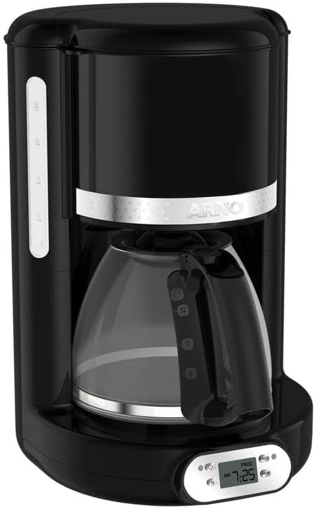 Cafeteira Elétrica Arno Soleil Preta 1,25L SPFC, Design Retrô, Programável, Cort