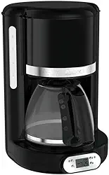 Cafeteira Elétrica Arno Soleil Preta 1,25L SPFC, Design Retrô, Programável, Corta Pingos, Jarra de Vidro, 220V