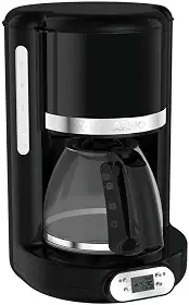 Cafeteira Elétrica Arno Soleil Preta 1,25L SPFC, Design Retrô, Programável, Corta Pingos, Jarra de Vidro, 220V